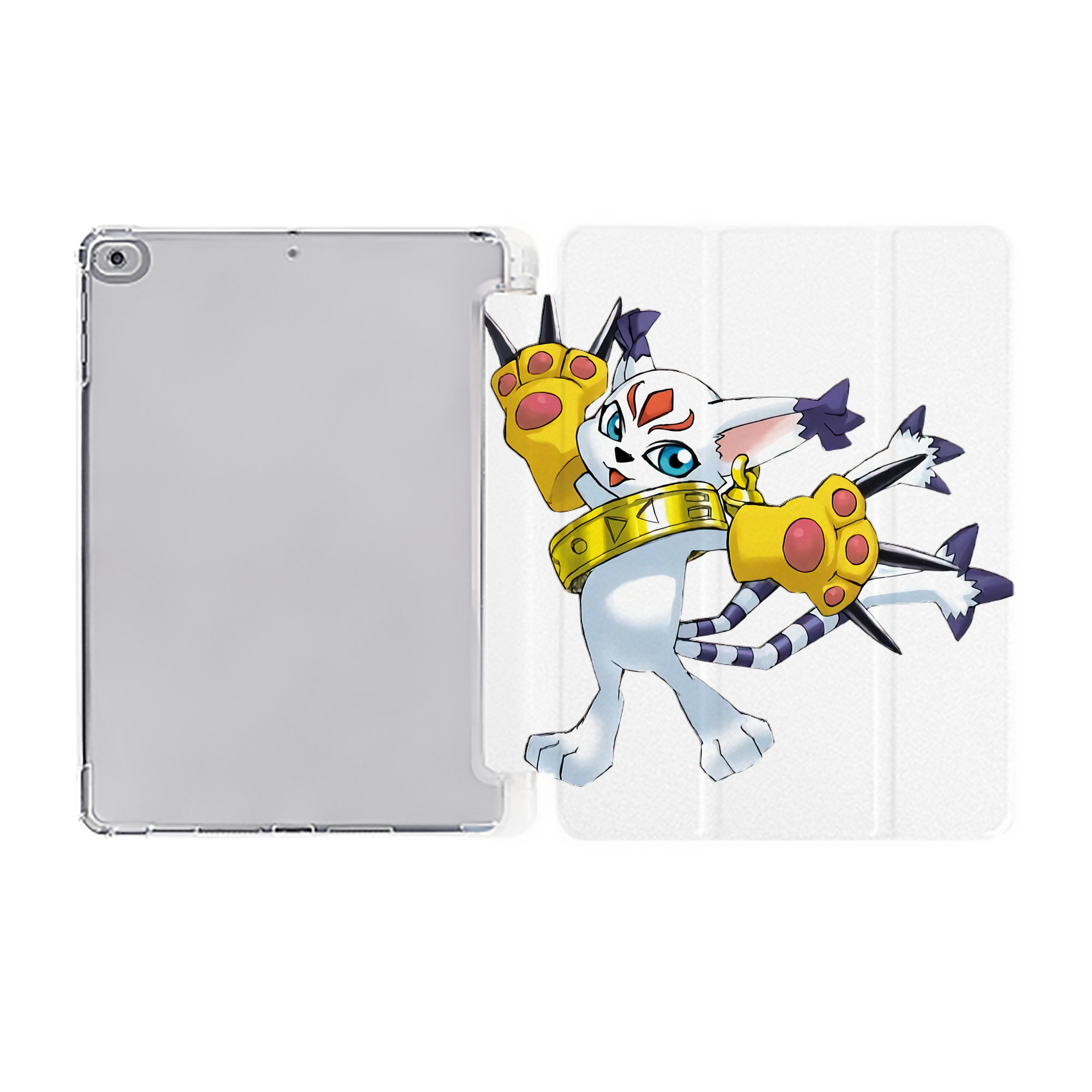 （画像用） Digimon デジタルモンスター/デジモン IPad ケース ペン収納付き 三つ折りスタンド PUレザー×シリコン 対応機種9.5/10.5/10.9インチ
